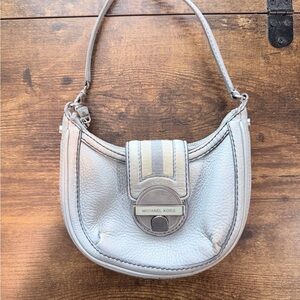 Michael Kors Small Leather Mini Bag in Light Blue and Silver